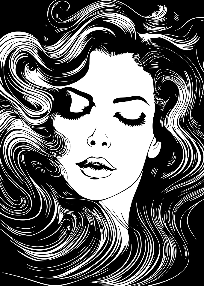 Black and White Woman Portrait