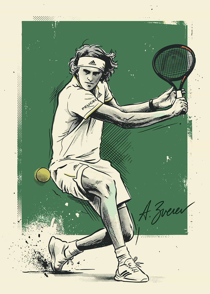 Alexander Zverev Tennis Player Illustration
