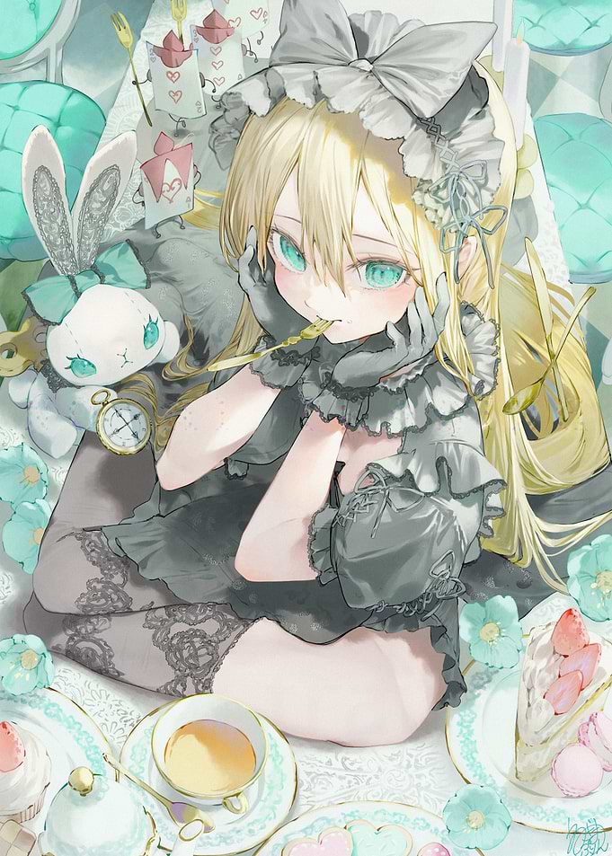 Alice in Wonderland Tea Party Illustration