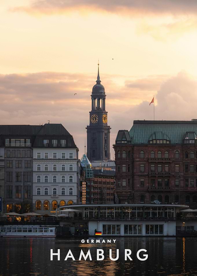 Hamburg Cityscape at Sunset