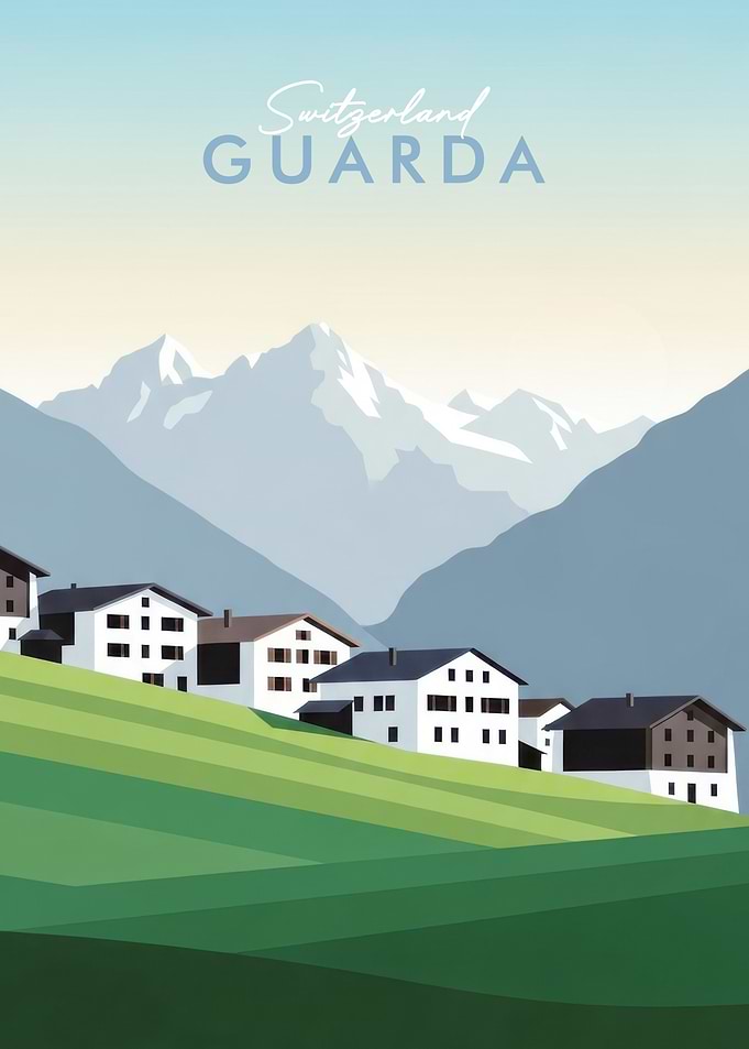 Guarda Switzerland Travel Poster