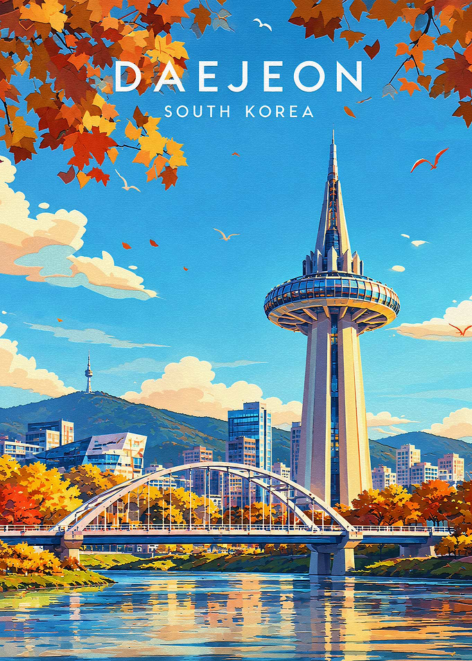 Daejeon South Korea Travel Poster