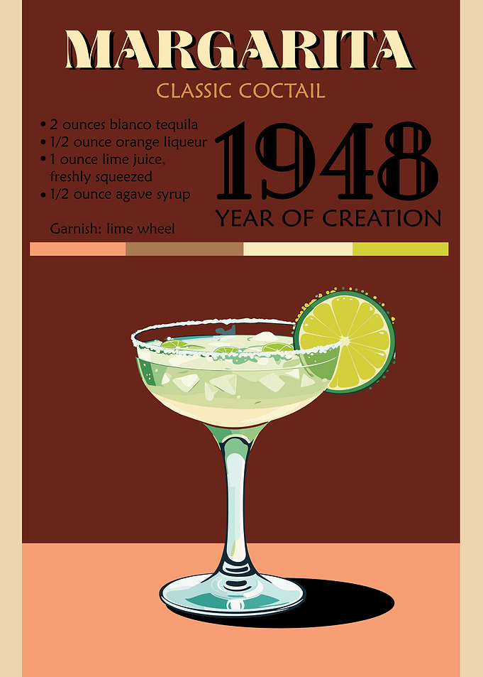 Classic Margarita Cocktail Recipe Poster