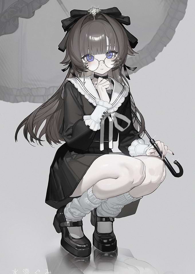 Anime Girl in Gothic Lolita Outfit