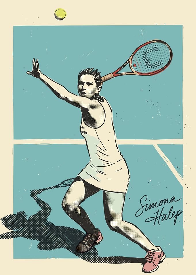 Simona Halep Tennis Poster Art