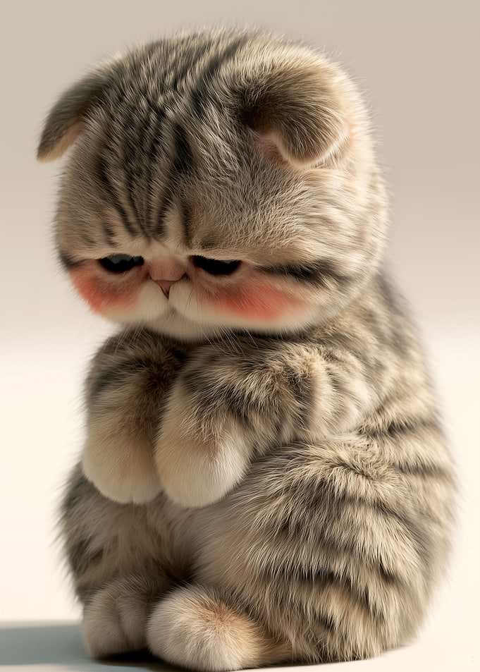 Adorable Shy Tabby Kitten