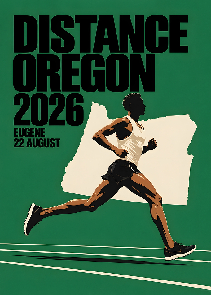 Oregon Distance Runner Eugene Track Poster