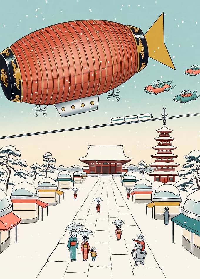 The Lantern Airship: Retro-Future Ukiyo-e Asakusa