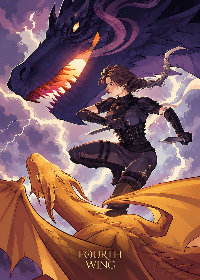 Fourth Wing Dragon Rider Illustration