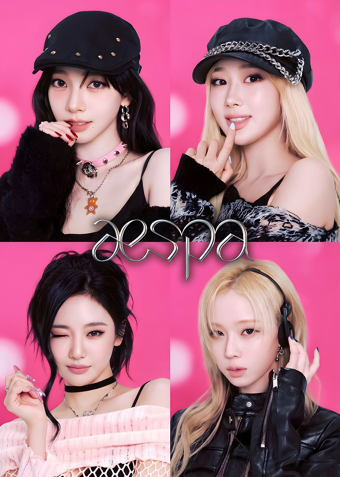 aespa K pop Group Members Collage