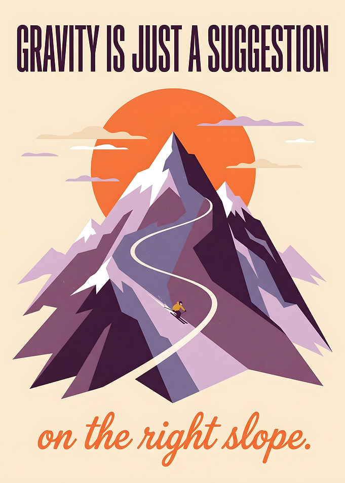 Gravity Is Just A Suggestion Skiing Poster