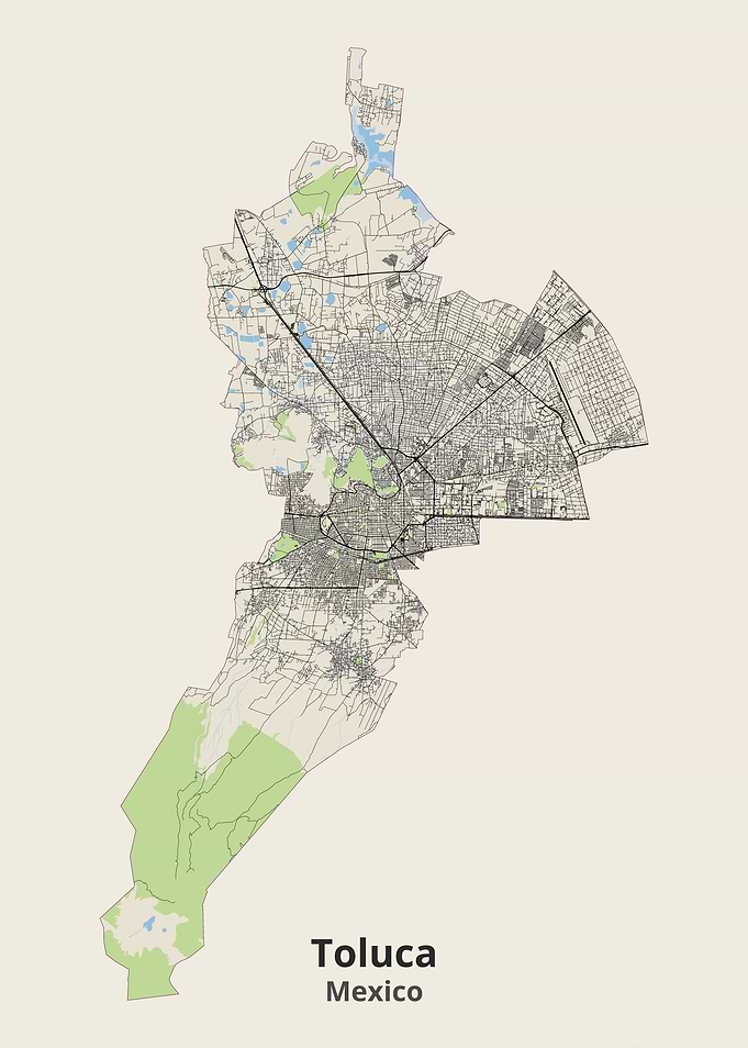 Toluca Mexico City Street Map