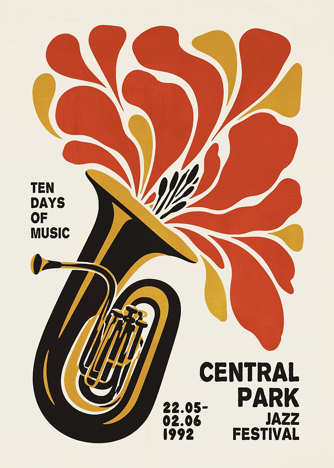 Vintage Central Park Jazz Festival Poster