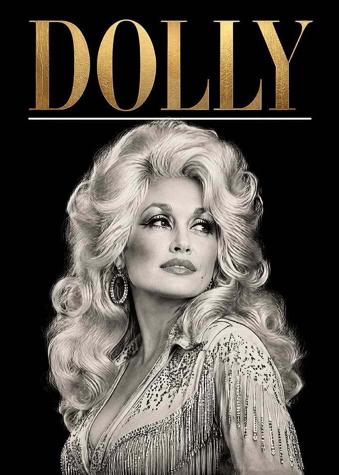 Dolly Graphic Gold Portrait Poster
