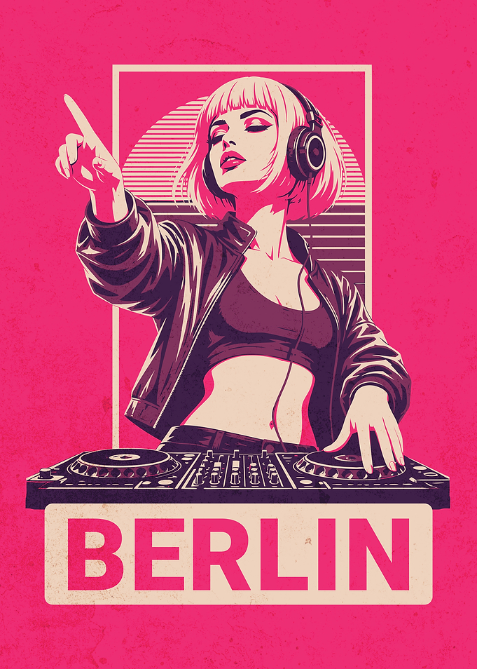 Berlin DJ Retro Poster Art
