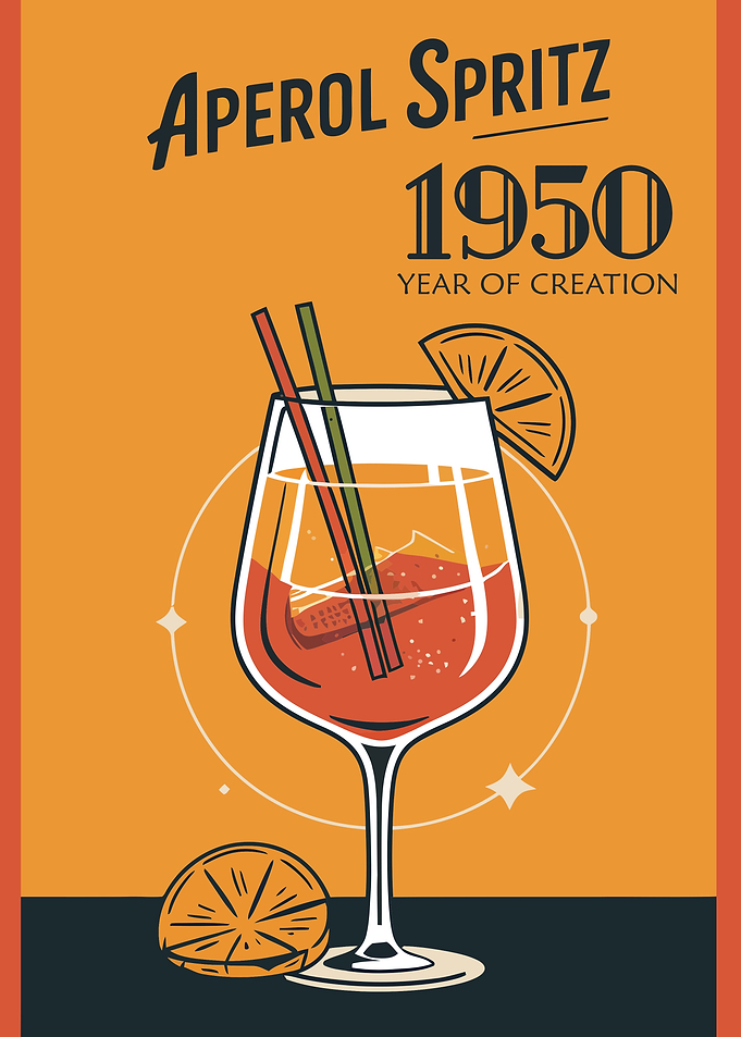 Aperol Spritz Vintage Style Poster