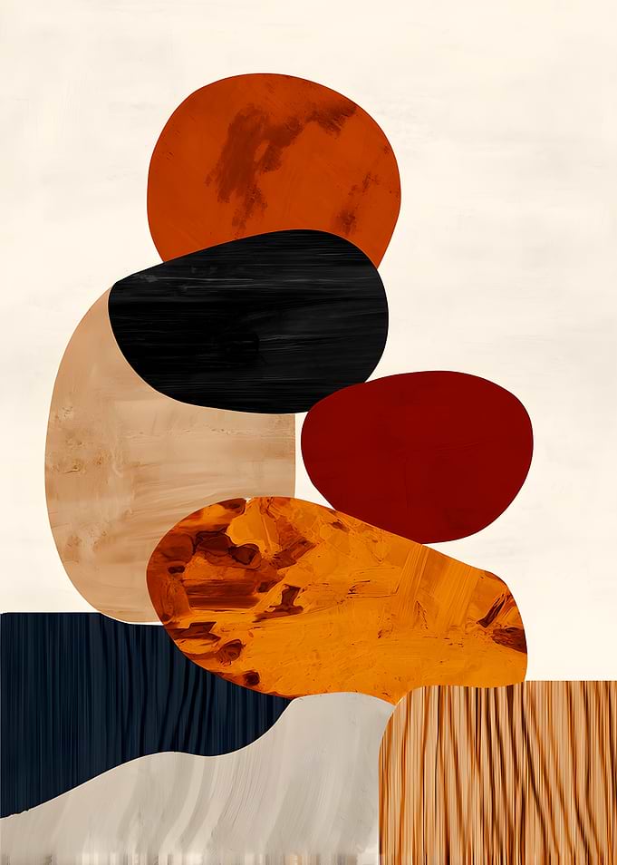 Abstract Mid-Century Modern Stone Stack