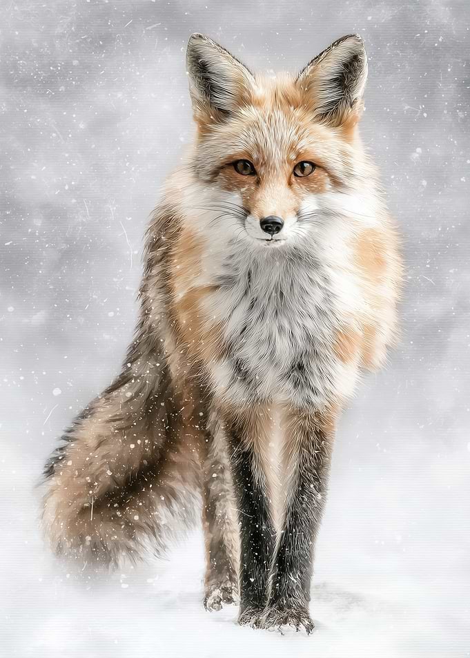 Red Fox in Winter Snow