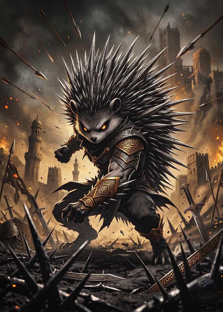 Warrior Hedgehog Epic Fantasy Art