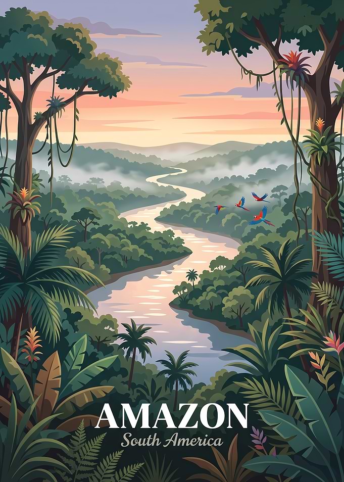 Amazon Rainforest Travel Poster