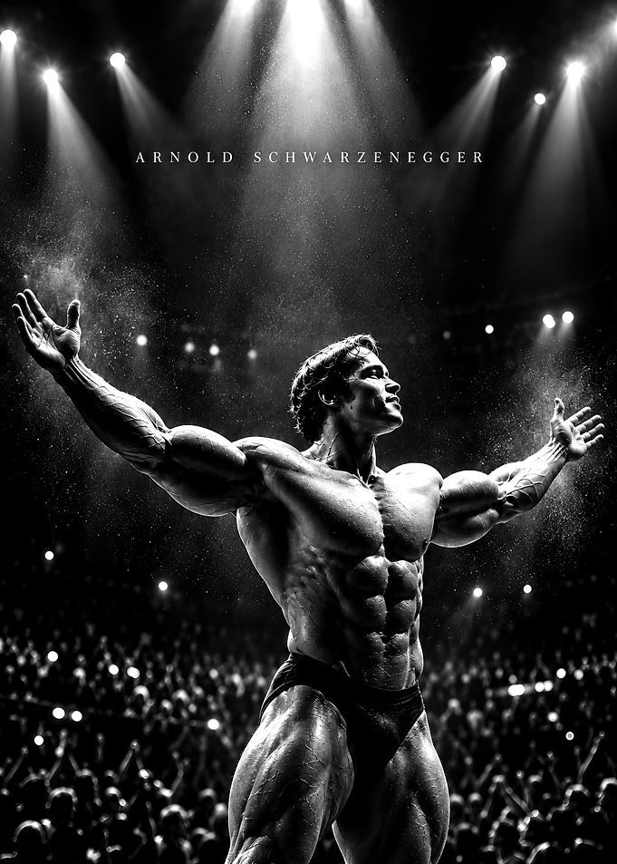 Arnold Schwarzenegger Bodybuilding Stage Pose