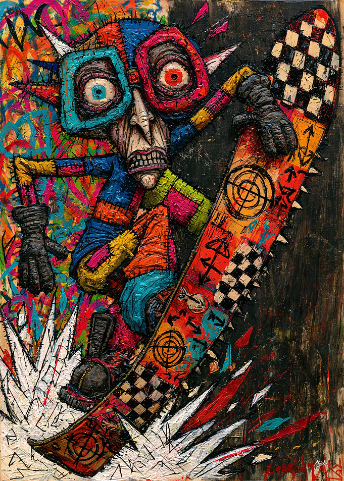 Wide-Eyed Shredder - Grotesque Snowboarder Art