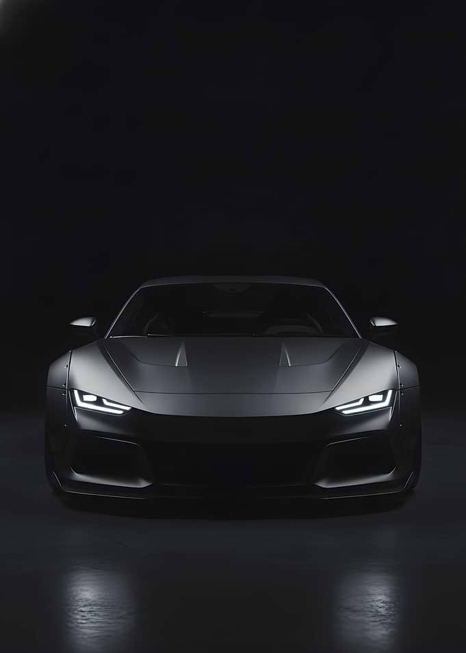 Sleek Matte Grey Sports Car