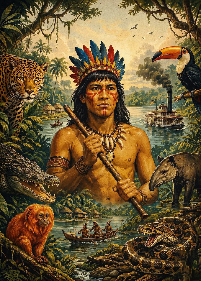 Amazon Rainforest Warrior Vintage A