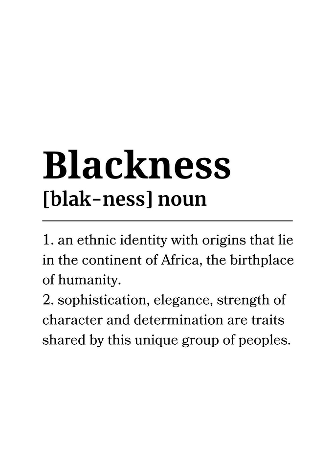 Blackness Dictionary Definition Wall Art