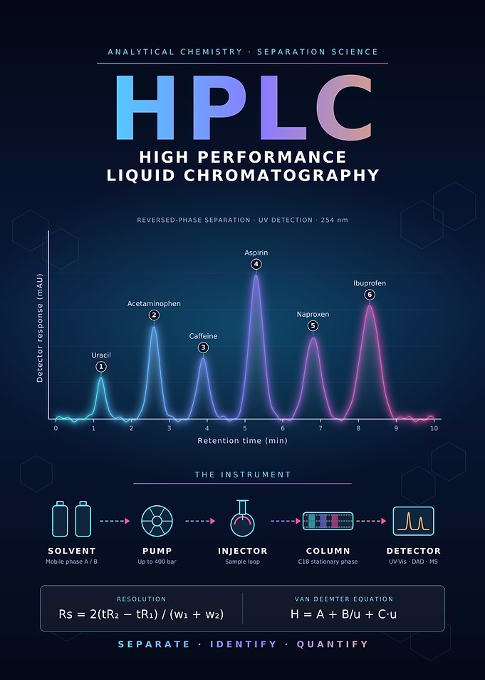 HPLC Analytical Chemistry Infographic Poster