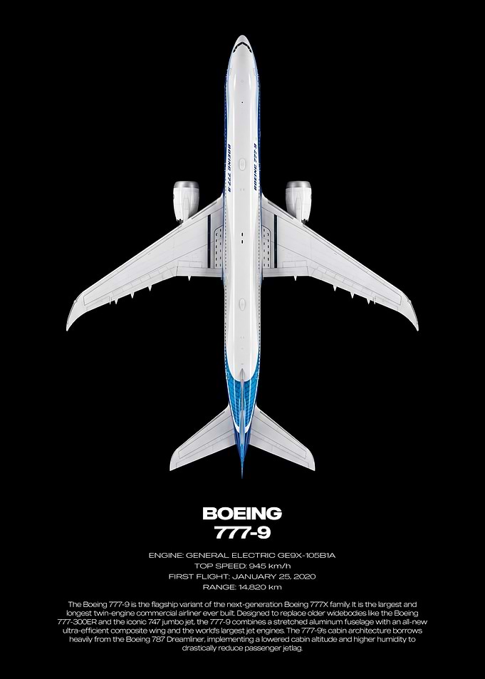 Boeing 777-9 Technical Poster
