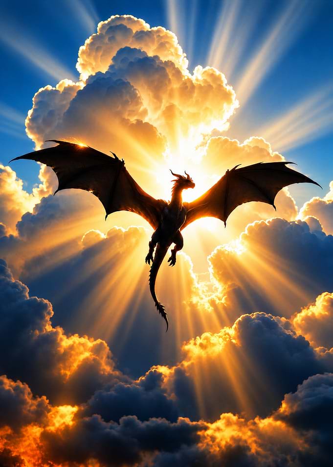 Fourth Wing Silhouetted Against Golden Sun