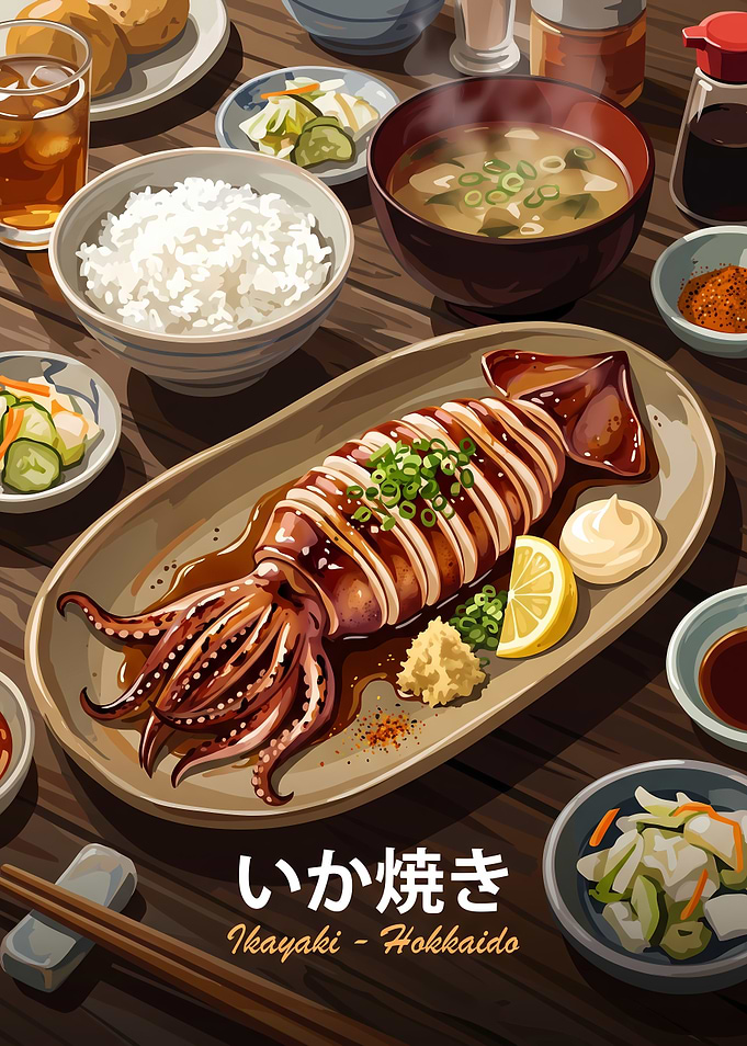 Grilled Ikayaki Squid Meal
