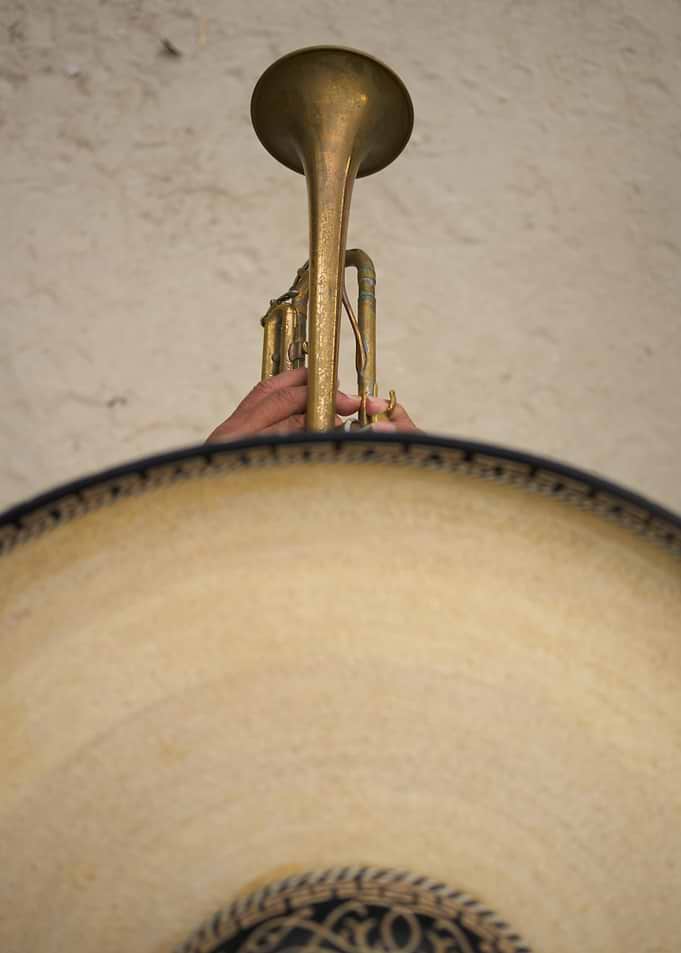 Mariachi Musician Playing Trumpet