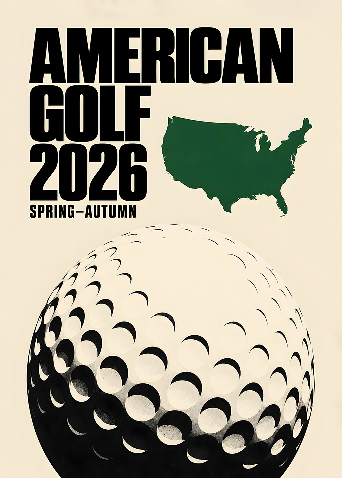 American Golf Ball Close Up USA Map Poster
