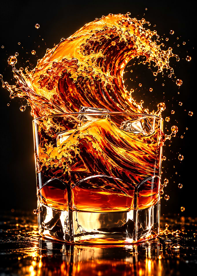 Dynamic Drink Splash in Glass
