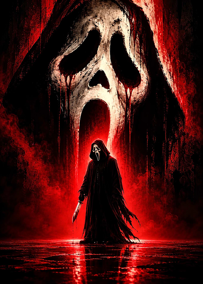 Ghostface Horror Movie Poster Art