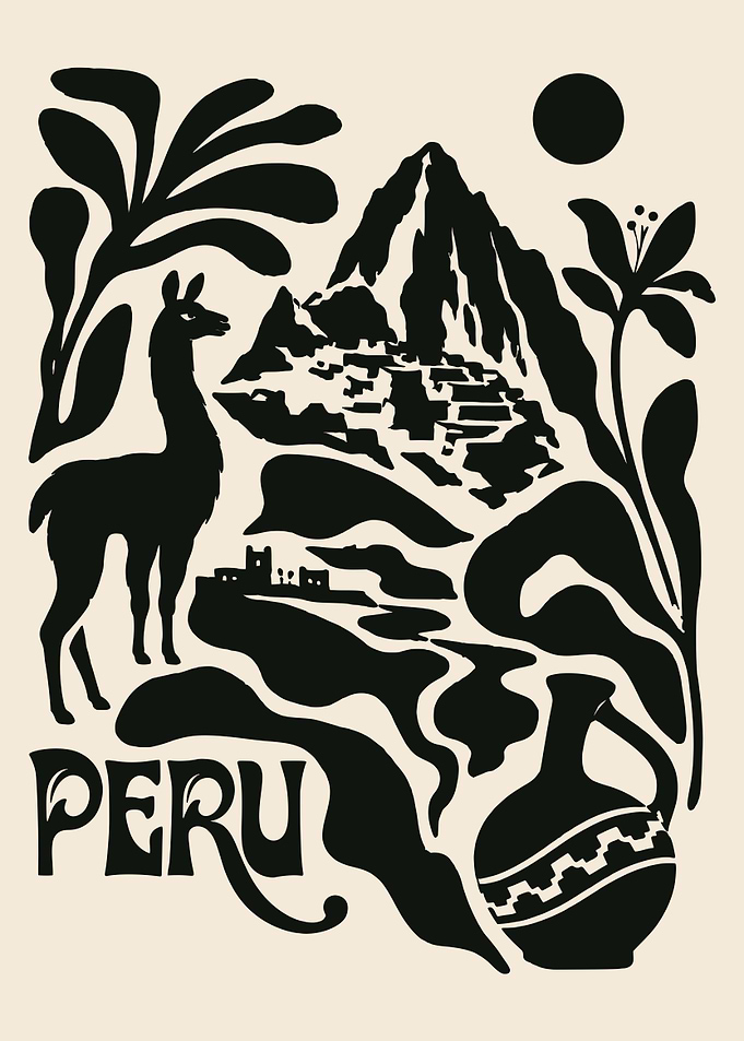 Minimalist Peru Travel Poster Art