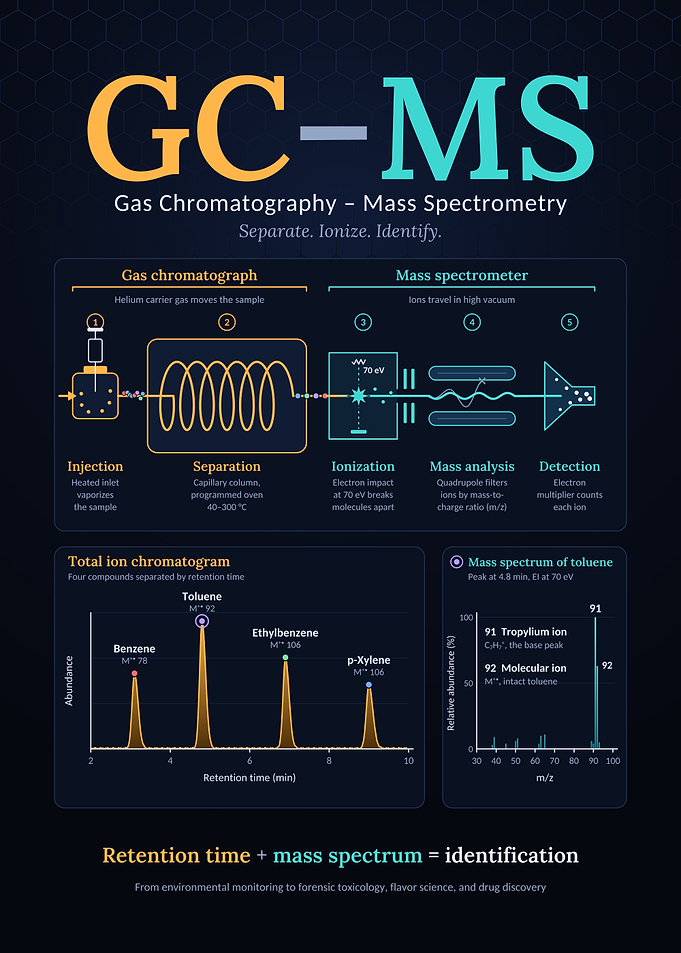 GC-MS Scientific Process Infographic Poster