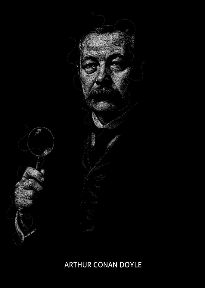 Arthur Conan Doyle Scribble art