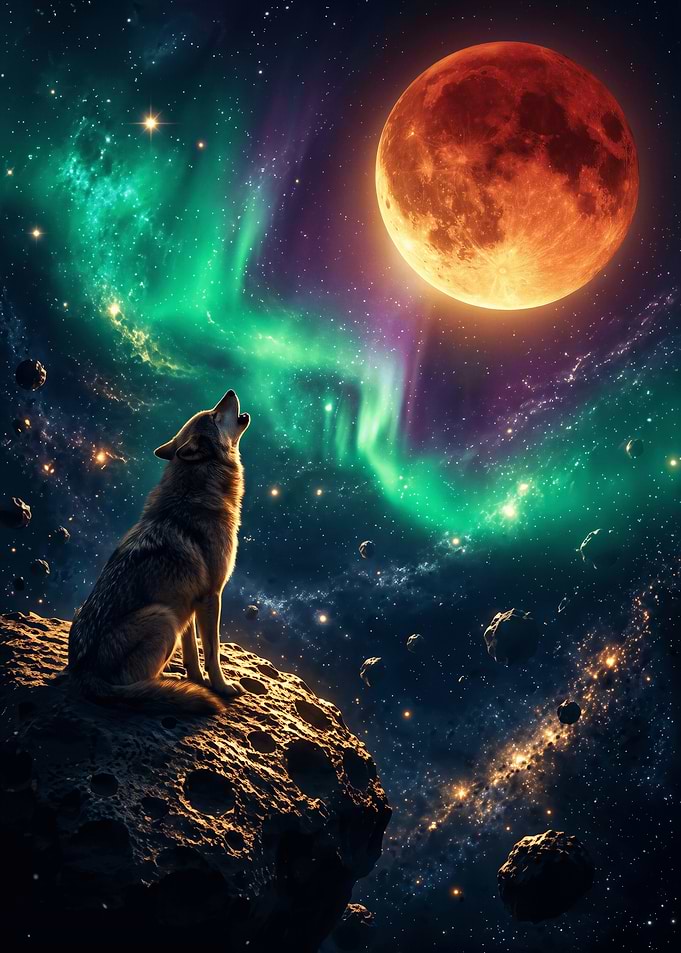Wolf Howling at Cosmic Moon