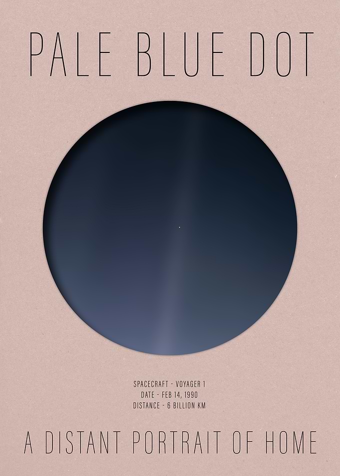 Pale Blue Dot Voyager 1 Poster