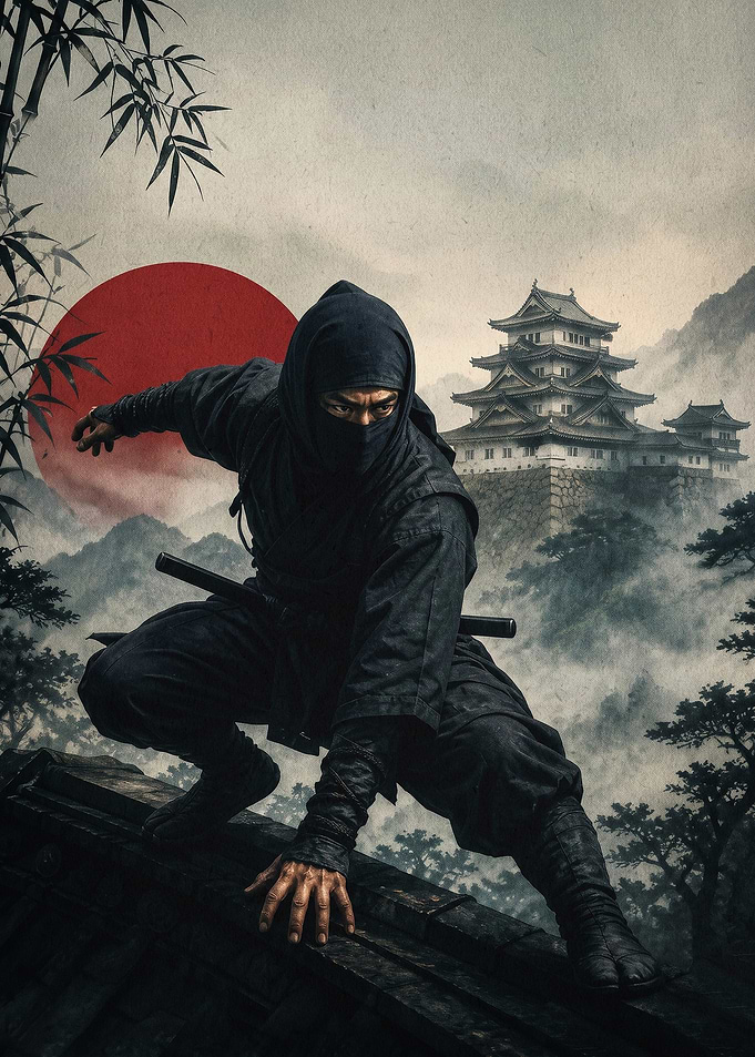 Ninja Samurai Japanese Castle Art