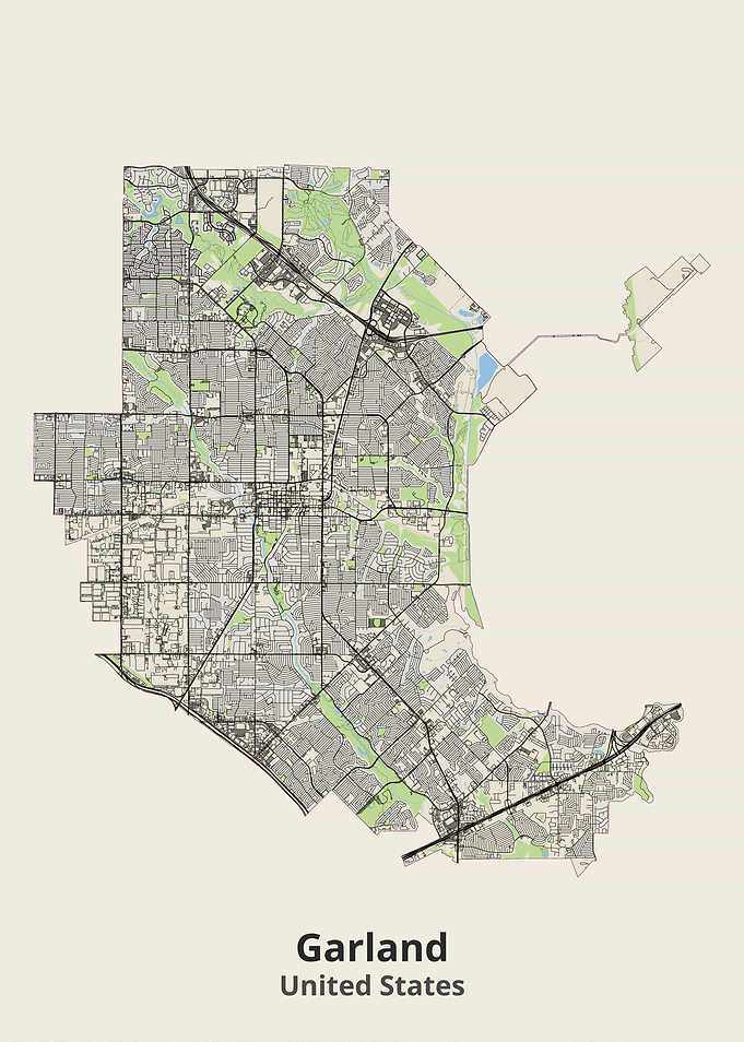 Garland Texas City Street Map