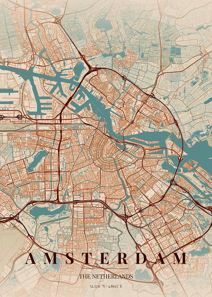 Amsterdam City Map Poster
