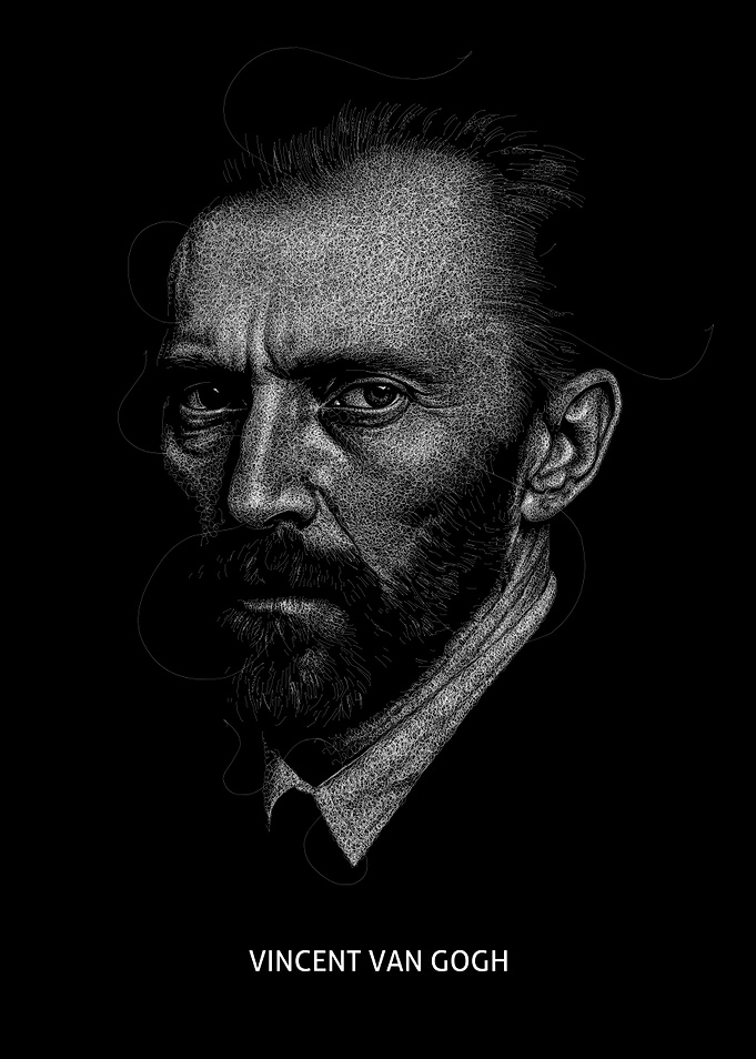 Vincent van Gogh Scribble Portrait