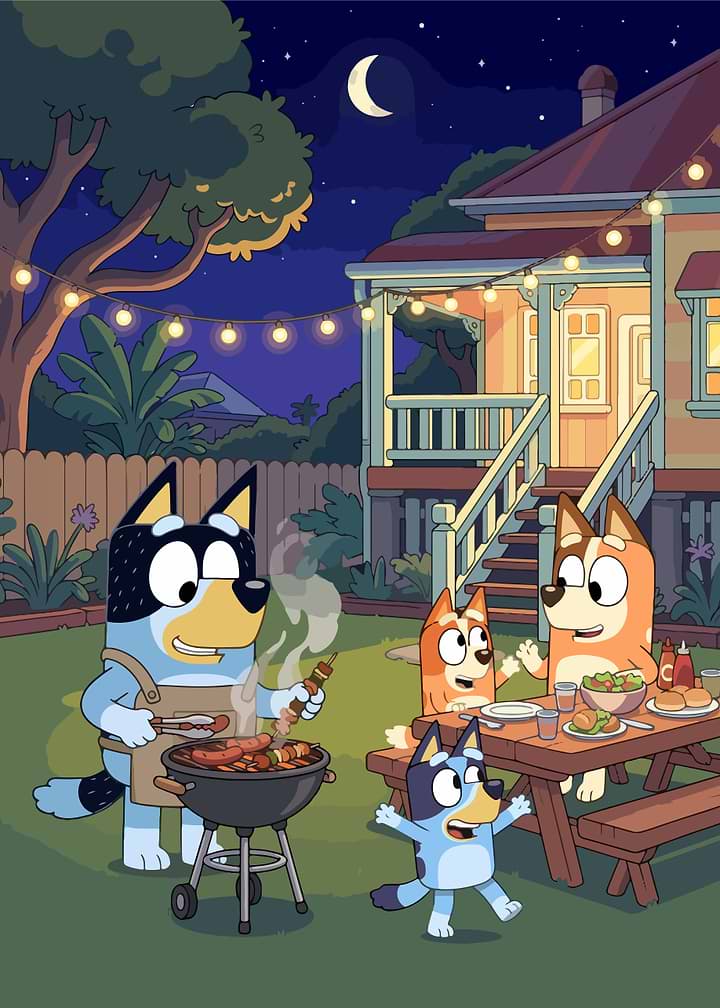 Bluey Family Backyard Barbecue Night