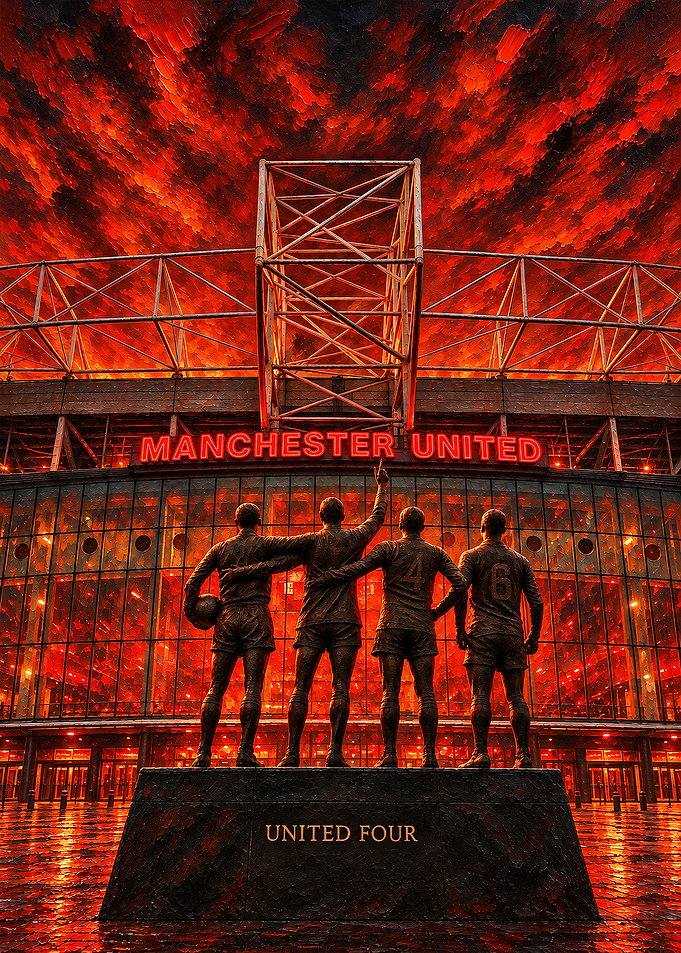 Manchester United United Four Statue