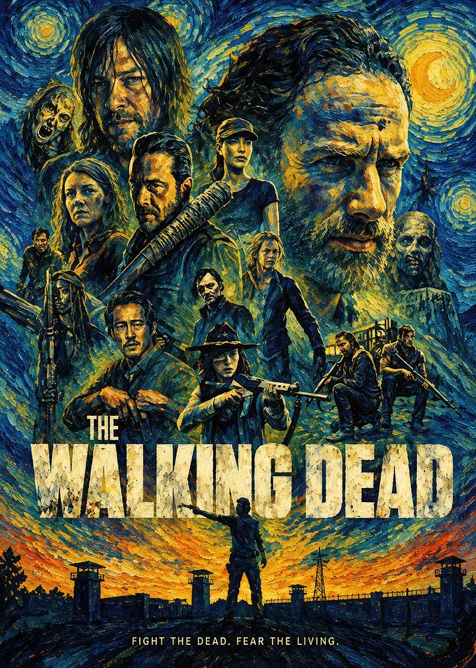 The Walking Dead Starry Night Poster