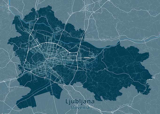 Ljubljana Slovenia City Map Poster